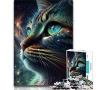 Puzzle 1000 pièces pour Adultes et Adolescents Puzzles Interstellar Kitties pour Adolescents avec Affiche Assortie et fiche de Questions pour Les 14 Ans et Plus 38x26cm
