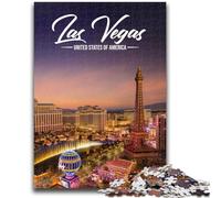 Puzzle 1000 pièces pour Adultes et Adolescents Puzzles Las Vegas pour Adolescents, avec Affiche et fiche de Questions Assorties pour Les 14 Ans et Plus (26x38cm)