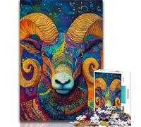 Puzzle 1000 pièces pour Adultes et Adolescents, Puzzles psychédéliques Argali pour Adultes, Jeux éducatifs, décoration d'intérieur, Convient pour la décoration de Bureau (Taille 75x50cm)