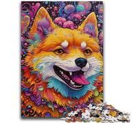 Puzzle 1000 pièces pour Adultes et Adolescents Puzzles psychédéliques Corgi pour Adolescents, Casse-tête - Cadeau d'anniversaire pour Homme 50x75cm