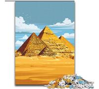 Puzzle 1000 pièces pour Adultes et Adolescents Pyramides de Gizeh Jouet éducatif intellectuel décompressant Cadeaux du Père Noël Secret (26x38cm) 1000 pièces