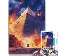 Puzzle 1000 pièces pour Adultes et Adolescents Pyramides la Nuit, Un Jeu Stimulant idéal comme Cadeau pour Toute la Famille (38x26cm)