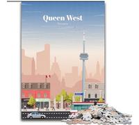 Puzzle 1000 pièces pour Adultes et Adolescents Queen West à Toronto, Art au Fusain, Staycation Kill Time pour la décoration de la Maison 50x75cm