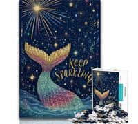 Puzzle 1000 pièces pour Adultes et Adolescents, Queue de sirène, Jeux éducatifs, décoration d'intérieur, idéal pour la décoration de Bureau (Taille 38x26cm)