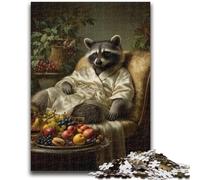 Puzzle 1000 pièces pour Adultes et Adolescents Raton Laveur sur Le canapé Puzzle 1000 pièces, Jeu Familial Anti-Stress, défi Difficile adapté aux Couples (75x50cm)
