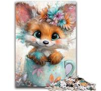 Puzzle 1000 pièces pour Adultes et Adolescents, Renard Mignon, Difficile à compléter, mais Amusant et Humoristique, Jeu éducatif pour Anniversaire 50x75cm