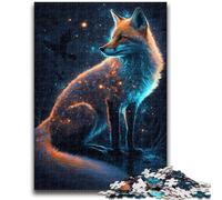 Puzzle 1000 pièces pour Adultes et Adolescents Renard néon Difficile à réaliser, mais Amusant et Humoristique Cadeau d'anniversaire, Cadeaux, décoration Murale 50x75cm