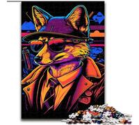 Puzzle 1000 pièces pour Adultes et Adolescents, Renard Roux, Docteur, Gangster, Anti-Stress, Difficile, décoration d'intérieur (Taille 26x38cm)