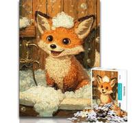 Puzzle 1000 pièces pour Adultes et Adolescents : Renard se baignant, Un défi à relever, mais Amusant et Humoristique, des Cadeaux d'anniversaire et des Cadeaux Uniques (75 x 50 cm)