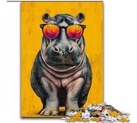 Puzzle 1000 pièces pour Adultes et Adolescents Rhinocéros à Lunettes, Jeux éducatifs, décoration d'intérieur, idéal comme Cadeau pour Toute la Famille (Taille 26x38cm)