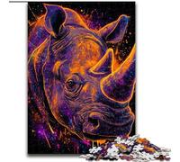 Puzzle 1000 pièces pour Adultes et Adolescents rhinocéros mystérieux, Jouet éléphant, Jeu intellectuel, Cadeau d'anniversaire, décoration Murale pour Les 14 Ans et Plus (Taille 50x75cm)