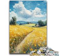 Puzzle 1000 pièces pour Adultes et Adolescents Rizières dorées Puzzle 1000 pièces, Jeu Stimulant, idéal comme Cadeau pour Toute la Famille (38x26cm)