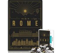Puzzle 1000 pièces pour Adultes et Adolescents Rome, Italie, Jeu Stimulant et Jeu en Famille, Collection d'artistes, Beaux-Arts pour Les 14 Ans et Plus, 38x26cm