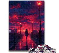 Puzzle 1000 pièces pour Adultes et Adolescents, Rues au Coucher du Soleil, Jouets éducatifs, Jeux de Famille, Cadeaux pour Amis et Famille, 26x38cm