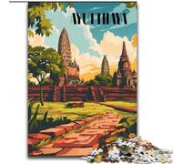 Puzzle 1000 pièces pour Adultes et Adolescents, ruines d'Ayutthaya, Jouets éducatifs, Jeux Anti-Stress, Interaction Parent-Enfant, 50x75cm