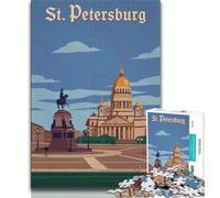 Puzzle 1000 pièces pour Adultes et Adolescents Saint-Pétersbourg, Jouets éducatifs et éducatifs pour la Famille, pour renforcer l'amour Entre Couples (75x50cm)