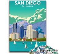 Puzzle 1000 pièces pour Adultes et Adolescents San Diego, Californie, imprimé, Anti-Stress, défi Difficile, renforce l'amour Entre Couples (Taille 38x26cm)