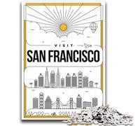 Puzzle 1000 pièces pour Adultes et Adolescents San Francisco, Californie, Jouet éducatif Anti-Stress, Cadeaux du Père Noël Secret pour Les 14 Ans (Taille 38x52cm)
