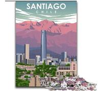 Puzzle 1000 pièces pour Adultes et Adolescents, Santiago, Chili, Voyage Artistique, défi d'intelligence cérébrale, Jouets addictifs, Cadeau d'anniversaire, décoration Murale 50x75cm