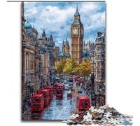 Puzzle 1000 pièces pour Adultes et Adolescents, scène de Rue de Londres, Jouets éducatifs, Jeux Anti-Stress, décoration Murale (Taille 50x75cm)