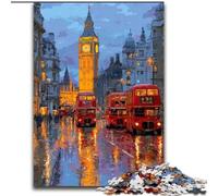 Puzzle 1000 pièces pour Adultes et Adolescents, scène de Rue de Londres, pour Jeu éducatif, Jouet, décoration d'intérieur Unique et Cadeaux (Taille 26x38cm)