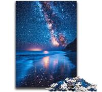 Puzzle 1000 pièces pour Adultes et Adolescents, scène Nocturne de Plage, Anti-Stress, défi Difficile, à Offrir en Cadeau à Toute la Famille, 26x38cm