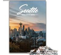 Puzzle 1000 pièces pour Adultes et Adolescents Seattle Jouet éducatif intellectuel décompressant Cadeaux du Père Noël Secret (50x75cm) 1000 pièces