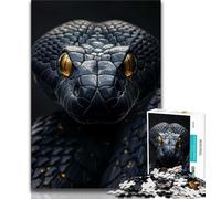 Puzzle 1000 pièces pour Adultes et Adolescents Serpent Noir, Anti-Stress, séjour, Tuer Le Temps, liste de souhaits avec Le Père Noël (75x50cm)