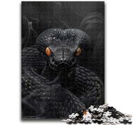 Puzzle 1000 pièces pour Adultes et Adolescents Serpent Noir, Jouets éducatifs et éducatifs, Cadeaux d'anniversaire Uniques pour Les 14 Ans et Plus, 26x38cm