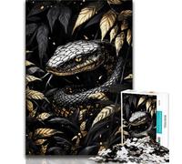 Puzzle 1000 pièces pour Adultes et Adolescents Serpent Noir Puzzle 1000 pièces, Interaction Parent-Enfant intéressante pour réduire Le Stress (Taille 38x26cm)