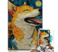 Puzzle 1000 pièces pour Adultes et Adolescents, Shiba Inu Artistique, Jeux éducatifs Classiques, Belle décoration (Taille 38x26cm)