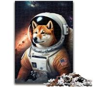 Puzzle 1000 pièces pour Adultes et Adolescents Shiba Inu Astronaute pour Jeu éducatif, Jouet de défi, décoration d'intérieur Unique et Cadeaux 50x75cm