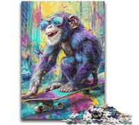 Puzzle 1000 pièces pour Adultes et Adolescents, Singe psychédélique, Difficile à réaliser, mais Amusant et Humoristique, décoration d'intérieur et Cadeaux Uniques, 26x38cm