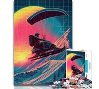 Puzzle 1000 pièces pour Adultes et Adolescents, Ski, Anti-Stress, défi Difficile, Chaque pièce est Unique - Jeu Familial Stimulant et Amusant 38x26cm