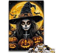 Puzzle 1000 pièces pour Adultes et Adolescents, sorcière d'halloween, Anti-Stress, défi Difficile, renforce l'amour Entre Couples, 38x26cm