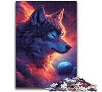 Puzzle 1000 pièces pour Adultes et Adolescents Space Wolf Un Jeu éducatif Difficile à réaliser, mais Amusant et Humoristique pour Un Anniversaire 26x38cm