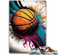 Puzzle 1000 pièces pour Adultes et Adolescents Sports de Basket-Ball Aide Le Cerveau à exercer Jouets addictifs pour cultiver la Patience Interaction Parent-Enfant 50x75cm