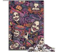 Puzzle 1000 pièces pour Adultes et Adolescents Squelette Clown pour et à partir de 14 Ans Jeu Pratique Jeu de Noël Cadeaux (Taille 50x75cm)