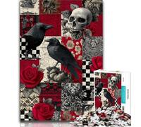 Puzzle 1000 pièces pour Adultes et Adolescents, Squelette de Corbeau, Jouets éducatifs et éducatifs pour la Famille, pour renforcer l'amour Entre Couples (38x26cm)