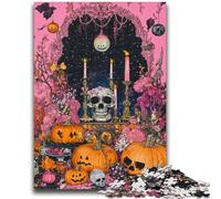 Puzzle 1000 pièces pour Adultes et Adolescents Squelette d'halloween pour Les 14 Ans et Plus Jeux de Famille Jeu de Noël Cadeaux pour Femmes 50x75cm