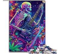Puzzle 1000 pièces pour Adultes et Adolescents, Squelette Jouant de la Guitare Jeux éducatifs, décoration d'intérieur, idéal comme Cadeau pour Toute la Famille (Taille 26x38cm)