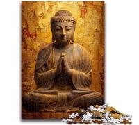 Puzzle 1000 pièces pour Adultes et Adolescents Statue de Bouddha doré pour Les 14 Ans et Plus Cadeaux intéressants pour la réduction du Stress pour Les Amis et la Famille 26x38cm