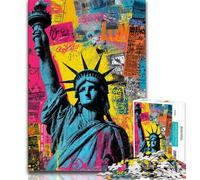 Puzzle 1000 pièces pour Adultes et Adolescents Statue de la Liberté, Jouets éducatifs et éducatifs pour la Famille, pour renforcer l'amour Entre Couples (75x50cm)