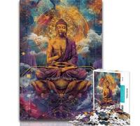 Puzzle 1000 pièces pour Adultes et Adolescents Statues de Bouddha, Art au Fusain Staycation Kill Time pour la décoration de la Maison 75x50cm