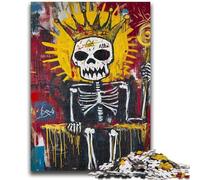Puzzle 1000 pièces pour Adultes et Adolescents, Style Basquiat, King Skull, pour Les 14 Ans et Plus, Jeu intellectuel, Cadeaux d'anniversaire de Noël, 50x75cm