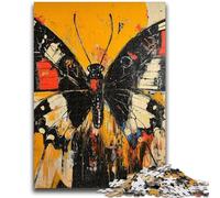 Puzzle 1000 pièces pour Adultes et Adolescents, Style Basquiat, Papillon, Anti-Stress, défi Difficile, renforce l'amour Entre Couples, 38x26cm