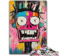 Puzzle 1000 pièces pour Adultes et Adolescents, Style Basquiat, tête de Mort, Jouet éducatif et intellectuel, idéal comme Cadeau, 26x38cm