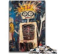 Puzzle 1000 pièces pour Adultes et Adolescents, Style Basquiat, tête de Mort Royale, Anti-Stress, défi Difficile, renforce l'amour Entre Couples, 50x75cm