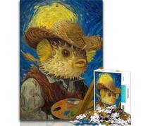 Puzzle 1000 pièces pour Adultes et Adolescents, Style Ciel Nocturne, Poisson-Globe, activité familiale Amusante à la Maison, Cadeau d'anniversaire, Cadeau de Voyage (Taille 38x26cm)