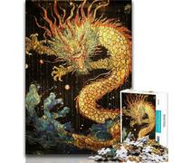Puzzle 1000 pièces pour Adultes et Adolescents, Style Dragon Japonais, Anti-Stress, pour Passer des Vacances à la Maison, avec Affiche et fiche de Questions-réponses Assorties (75x50cm)